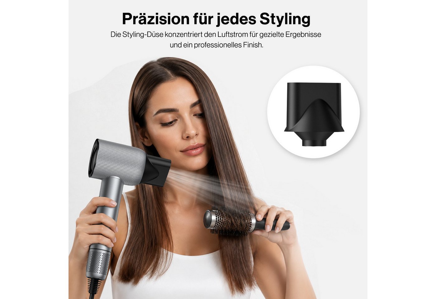 Sytifro Ionic-Haartrockner mit Lockenstab, 2026 Neue 110.000 U/Min Bürstenloser Super Föhn, 1600 W, Vierfache Pflegetechnologie, Schnelltrocknender Haartrockner, 300 Millionen negativen Ionen Haarföhn