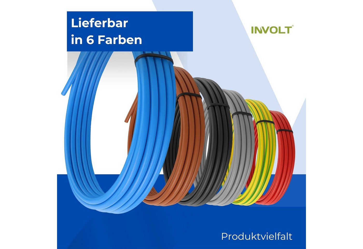 INVOLT H07V-K 6/10mm² 6 Farben Aderleitung, Verdrahtungsleitung (3 - 100 m) Stromkabel, (1000 cm), Made in Germany Bild 5