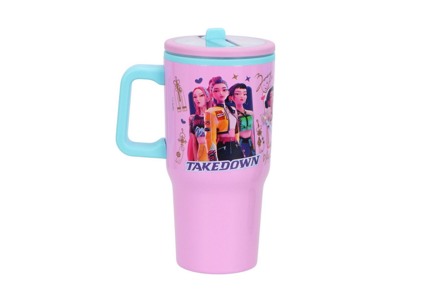 K-Pop Demon Hunters Trinkflasche Kinder Flasche 640 ml mit Motiv für Schule Freizeit und unterwegs