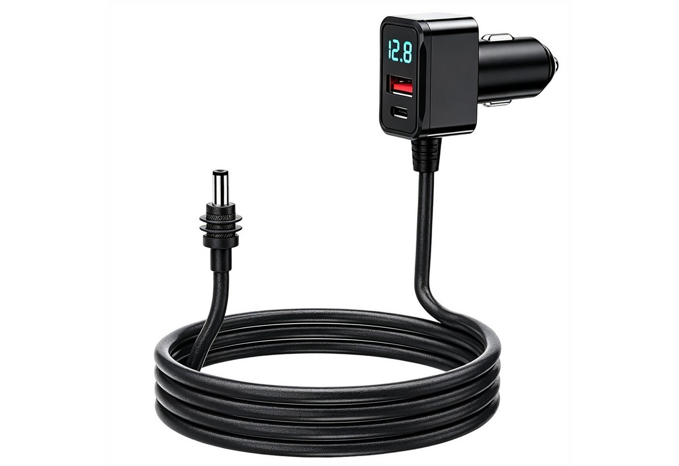 Senmudi Zigarettenanzünder-Verteiler 3 in 1 Zigarettenanzünder USB C 60W Auto Ladegerät mit MetallBauteilen (3M Langkabel & Digitaler Spannungsanzeige, IP65 wasserdicht, USB Adapter KFZ Ladegerät USB C Zigarettenanzünder Kompatibel), 12V-24V Kfz für Starlink Mini, passend für iPhone, Google Pixel Bild 5