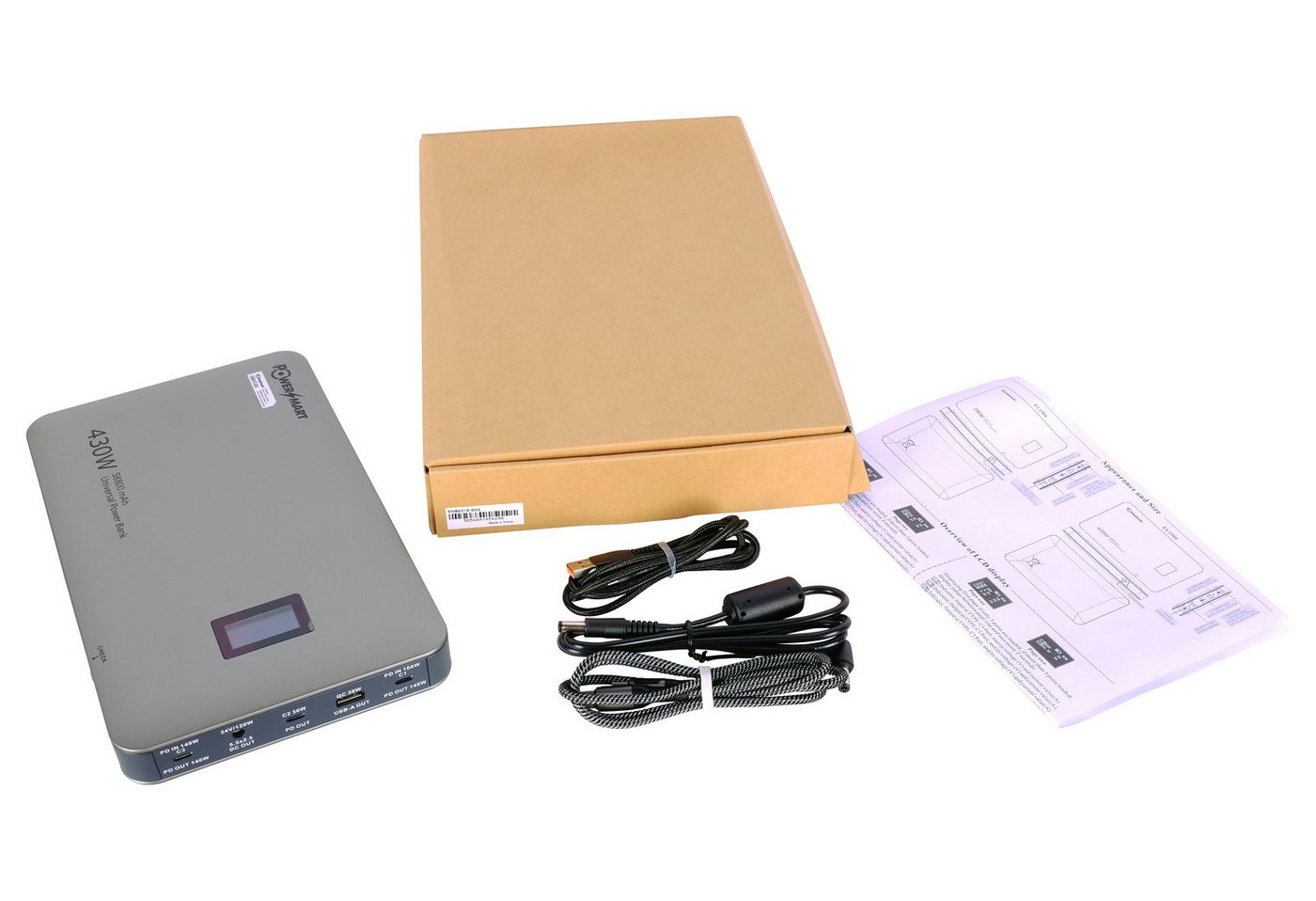 PowerSmart EL1906E Powerbank 213Wh Powerbank 430W mit 24V DC & Multi USB-C, Dual 140W PD 3.1 Schnellladegerät Externer Akku, UPS-Funktion, 21700 Zellen, Tragbares Kraftwerk für Laptop, MacBook, Drohnen Li-ion 58800 mAh (5-28 V) Bild 4
