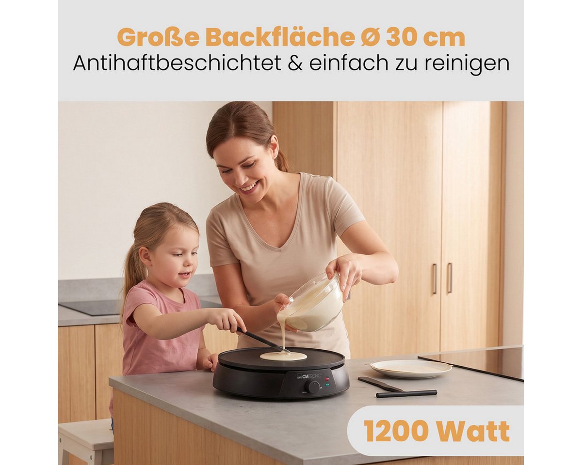 CLATRONIC Crêpesmaker CM 3849, Crepes Maker, inkl. Teigverteiler und Wender Bild 5