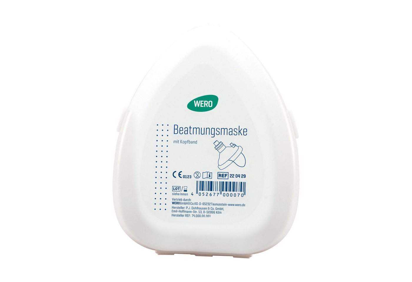 WERO Erste-Hilfe-Set Beatmungsmaske inkl. Einwegventil, Kopfband und O2 Anschluss Bild 3