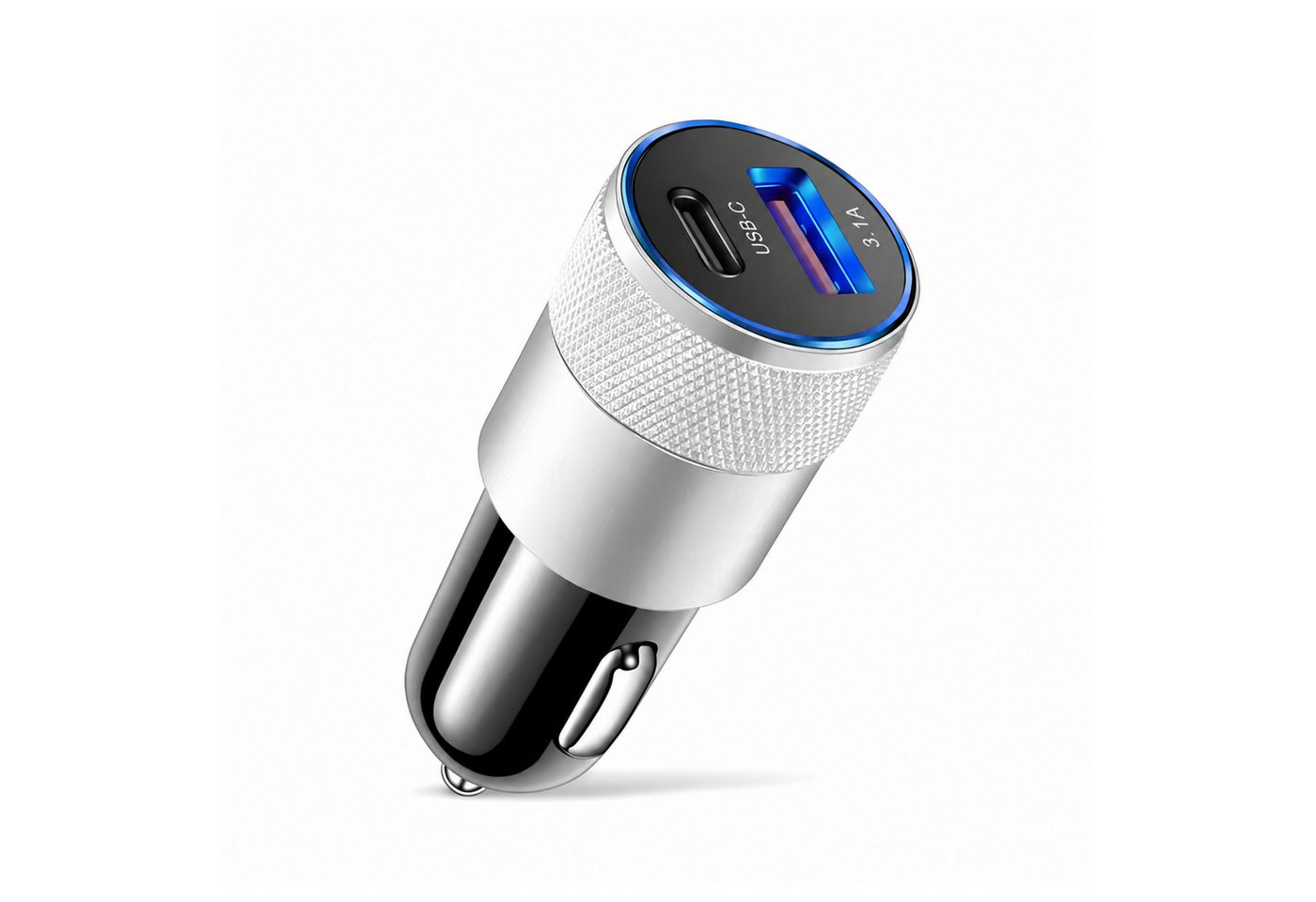 PlugUp Auto Ladegerät USB-C 3.1 & USB-A QC KFZ-Ladeadapter Zigarettenanzünder USB-Ladegerät (Universelles KFZ-Ladegerät USB-C & USB-A für Smartphone und USB-Geräte)