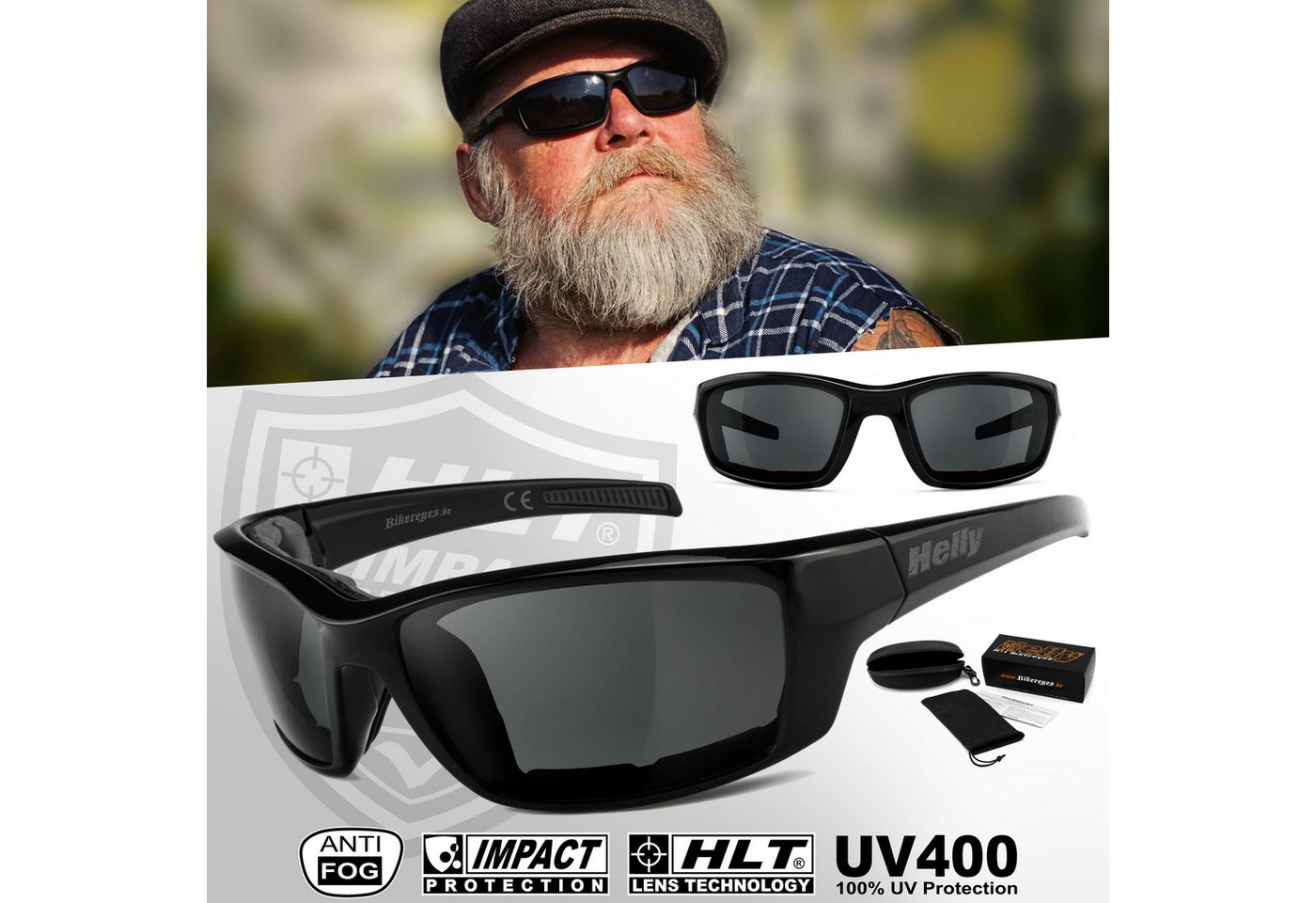 Helly - No.1 Bikereyes Motorradbrille shiny, gepolstert (abnehmbar) Bild 3