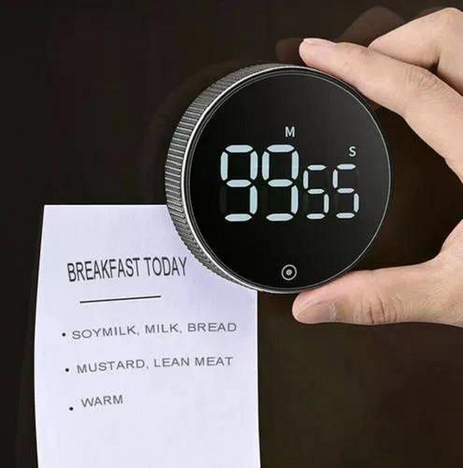Ruhhy Küchentimer Magnetischer LED-Digital-Timer mit Stoppuhrfunktion, 3x AAA Magnetische Rückseite, LED-Anzeige, Timer, Stoppuhrfunktion Bild 3