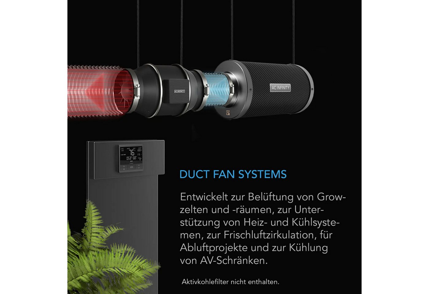 AC INFINITY Radialventilator AC Infinity CLOUDLINE PRO T-Serie Inline-Lüftersystem, CLOUDLINE PRO T6, Inline-Rohrventilator, 150 mm, Smart Controller Bild 4