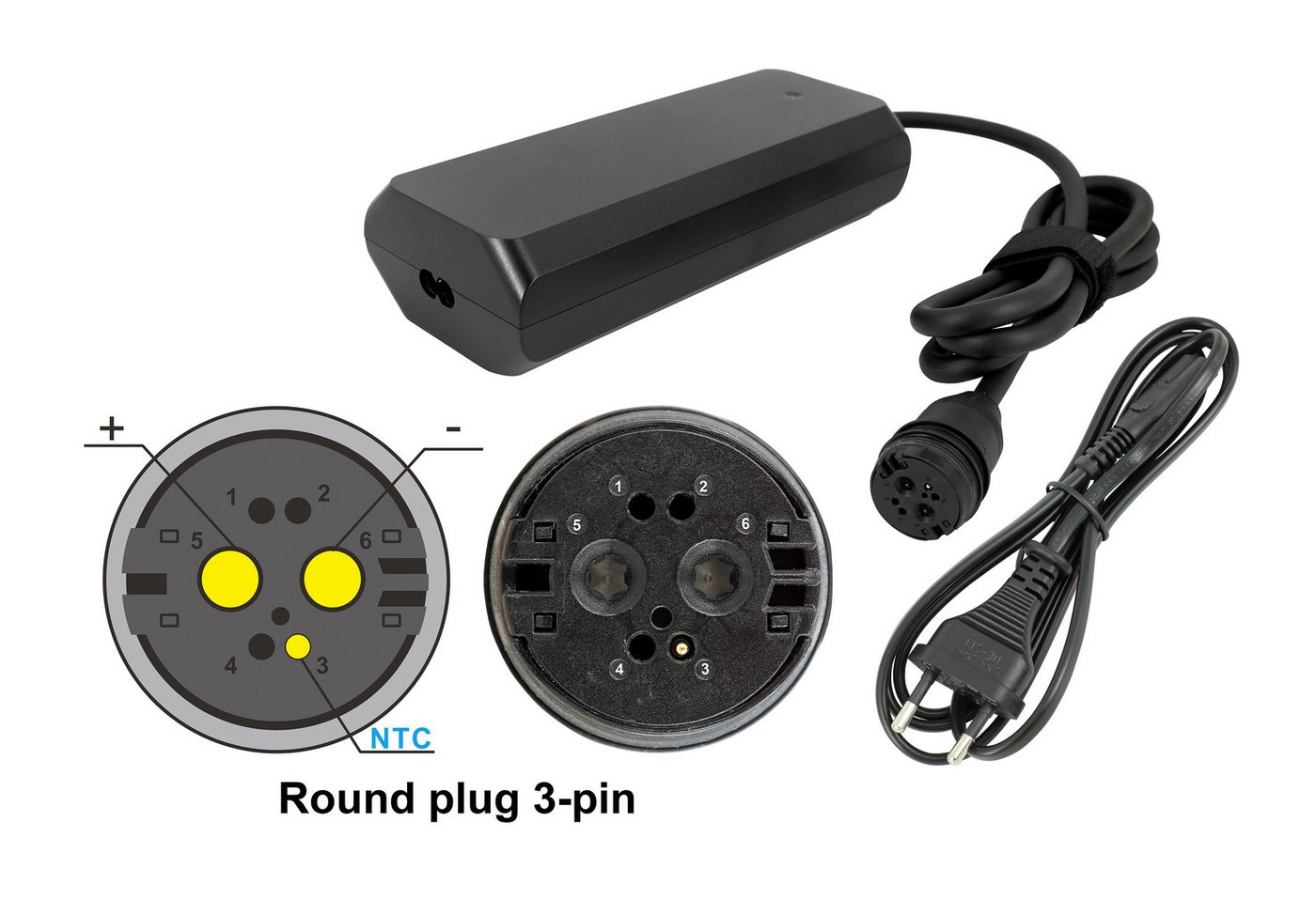 PowerSmart CSS181040E.601 Batterie-Ladegerät (4A 36V Rosenberger Stecker Ladegerät für Qwic Premium Q Akku BA00100 BA00105,Premium Q Mira Tour,Premium Q Mira Daily,Premium Q MN8,Premium Q MN8 Belt,Premium Q Atlas Vario,Premium Q Atlas Derailleur)