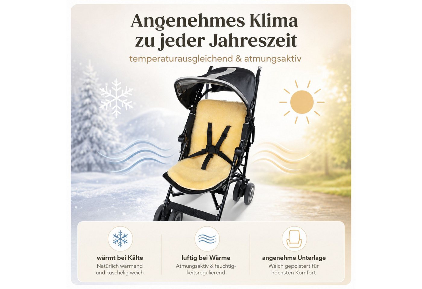 Hofbrucker seit 1948 Kinder-Sitzauflage Lammfell-Auflage für Kinderwagen und Buggy Bild 4