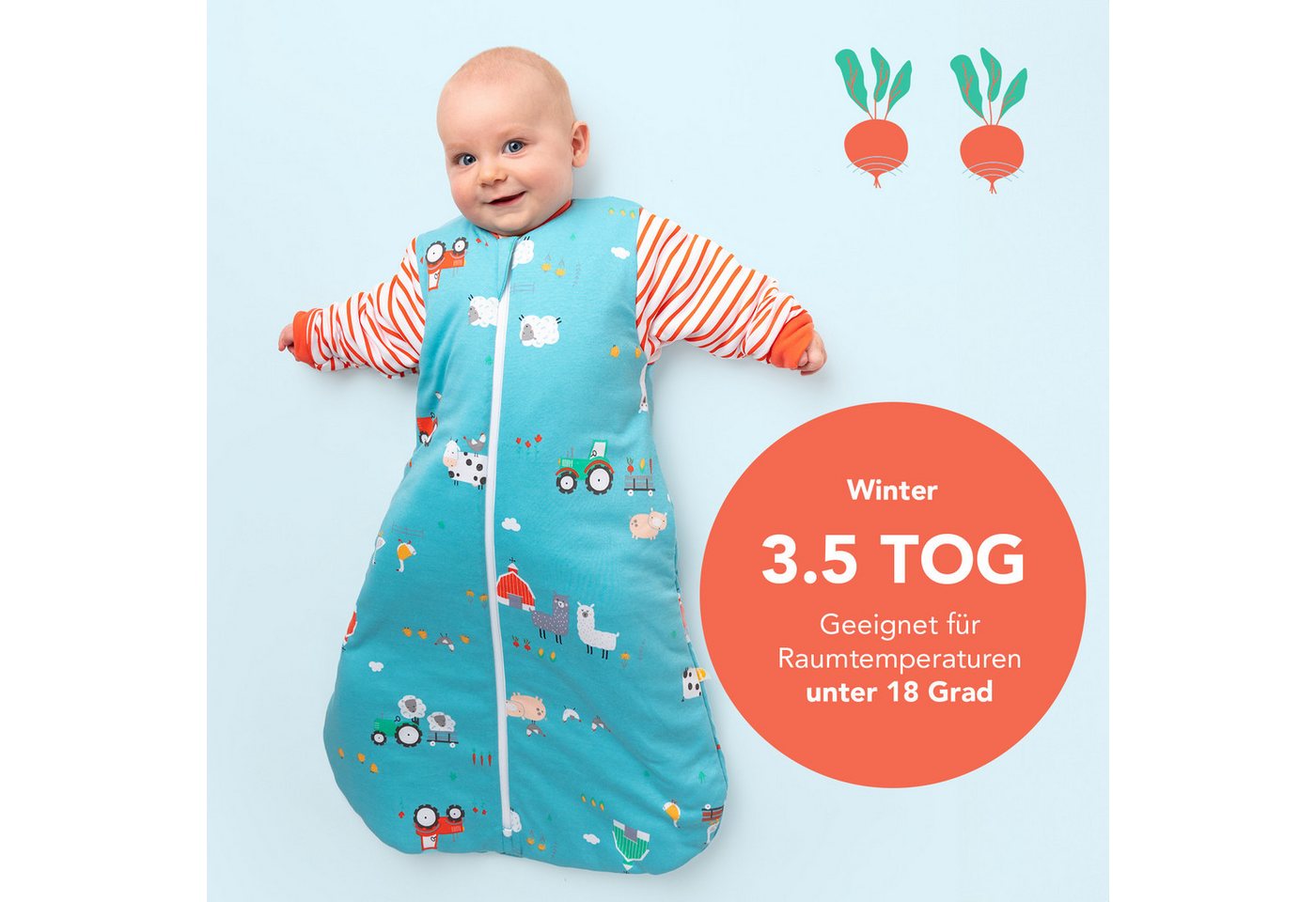 Schlummersack Kinderschlafsack Bio Babyschlafsack, 3.5 Tog Bild 2