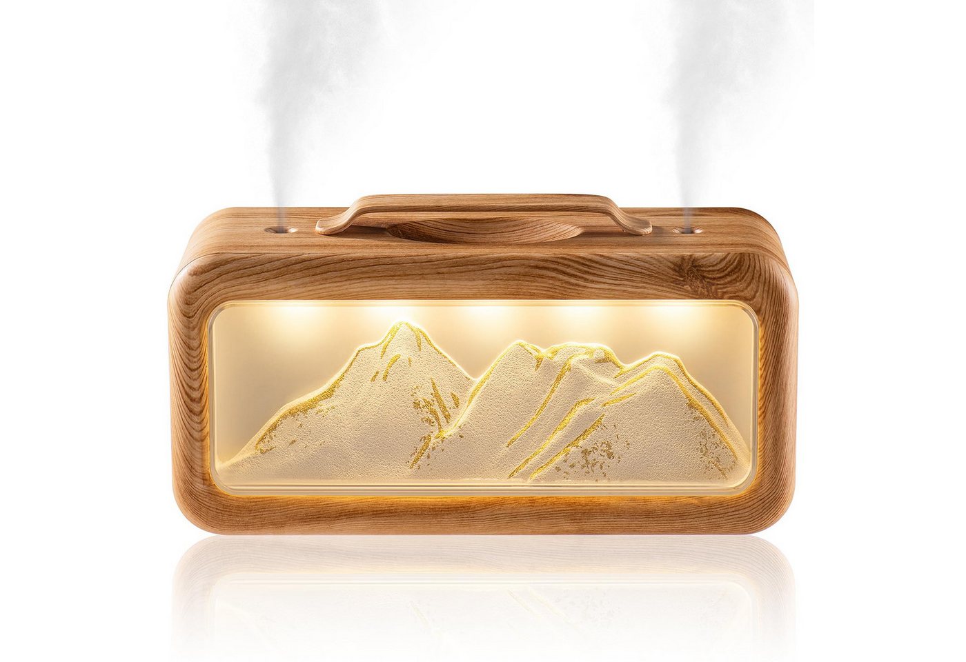 MOPUEA Luftbefeuchter Luftbefeuchter Diffusor 600ML Ultraschall Dual Düse 3 Arten Leuchten, 23dB leise LED Licht USB Betrieb und Dual Sprühfunktion Bild 3