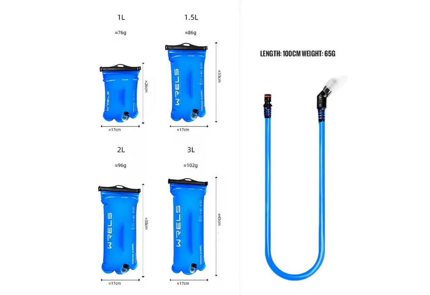 Sport-Knight® Trinkblase Trinksystem 1–3L – Trinkblase, BPA-frei für Wandern, Radfahren
