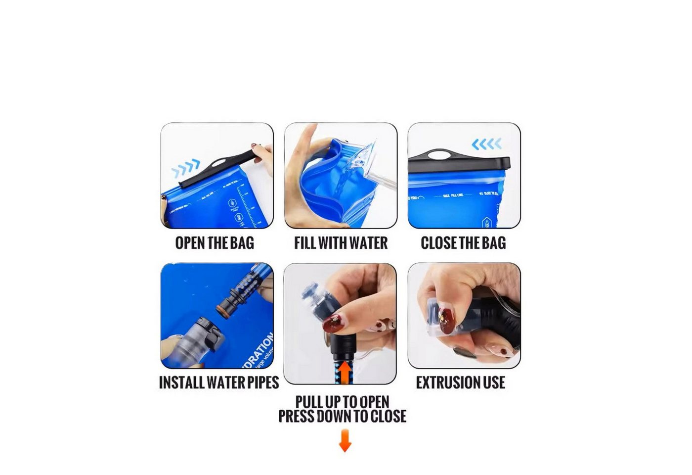 Sport-Knight® Trinkblase Trinksystem 1–3L – Trinkblase, BPA-frei für Wandern, Radfahren Bild 3