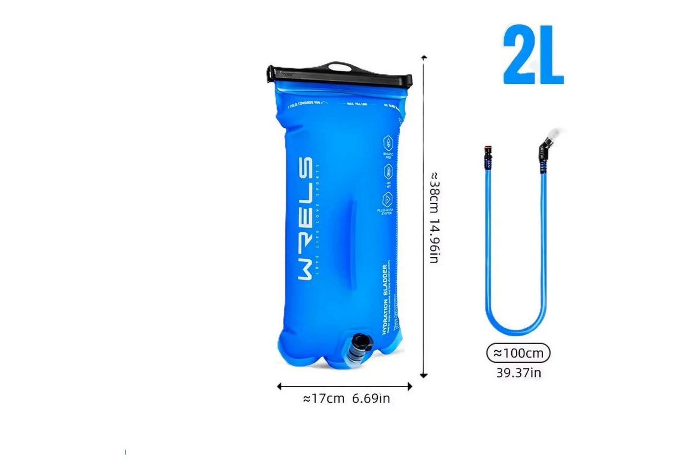 Sport-Knight® Trinkblase Trinksystem 1–3L – Trinkblase, BPA-frei für Wandern, Radfahren Bild 4