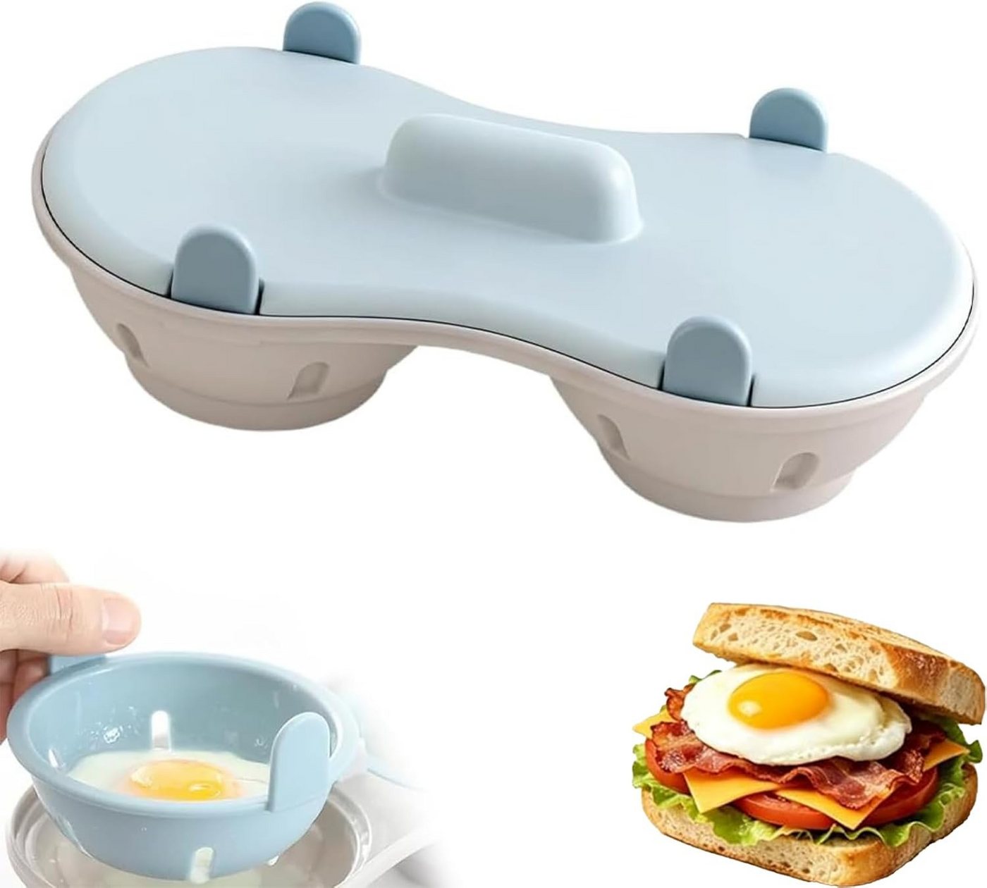 FELIXLEO Eierkocher Eierkocher Mikrowelle Eierpochierer für 2 Eier Bild 2