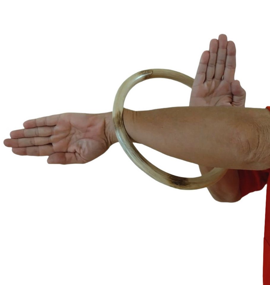 BAY-Sports Trainingsring Rattan Ring Wing Tsun Kung Fu Holz Rattanring Tai Chi Sau Übungsring (Stück), Durchmesser innen 22 cm, Branding Muster, Für Grifftechnikübungen Bild 2