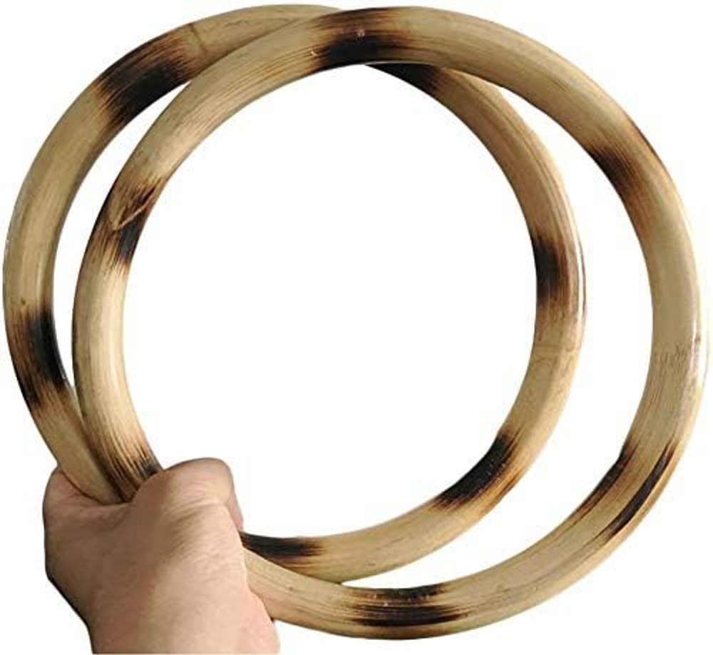 BAY-Sports Trainingsring Rattan Ring Wing Tsun Kung Fu Holz Rattanring Tai Chi Sau Übungsring (Stück), Durchmesser innen 22 cm, Branding Muster, Für Grifftechnikübungen Bild 3