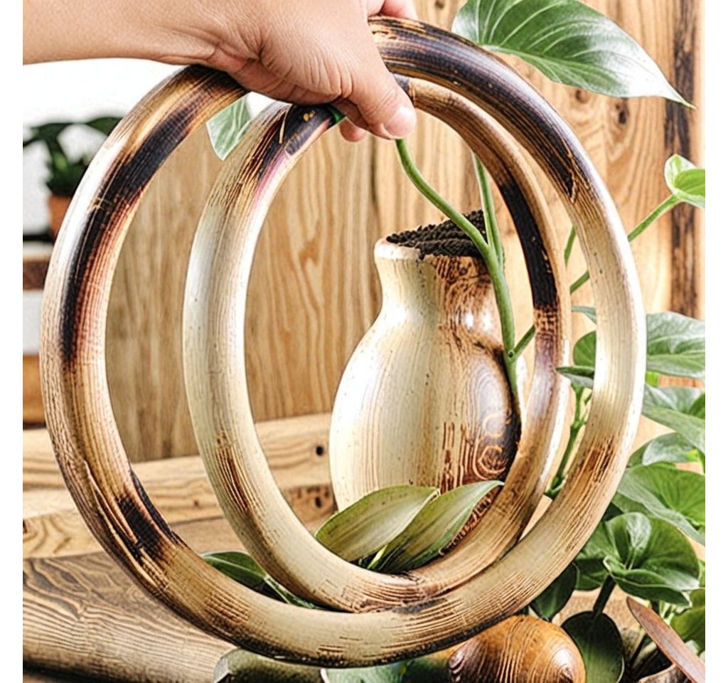 BAY-Sports Trainingsring Rattan Ring Wing Tsun Kung Fu Holz Rattanring Tai Chi Sau Übungsring (Stück), Durchmesser innen 22 cm, Branding Muster, Für Grifftechnikübungen Bild 4