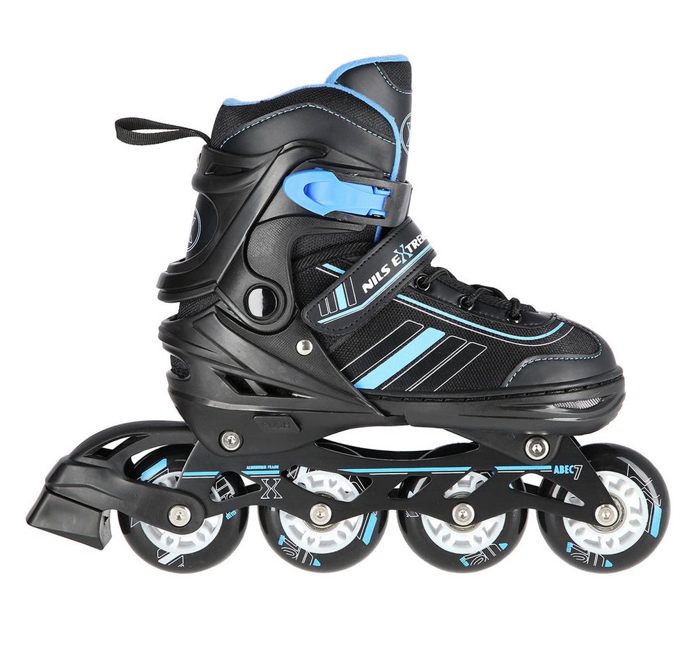 NILS EXTREME Inlineskates Inliner Rollschuhe Schlittschuhe, (Spar-Set, 2-St., 39-43), 2-in-1, größenverstellbar, ABEC 7, Alu-Schiene