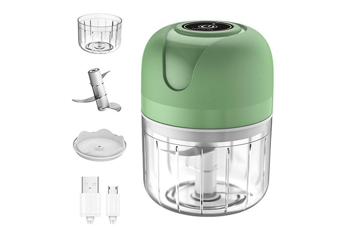 FELIXLEO Akku-Zerkleinerer Elektrischer Zerkleinerer 250ml Knoblauchhacker USB Multizerkleinerer