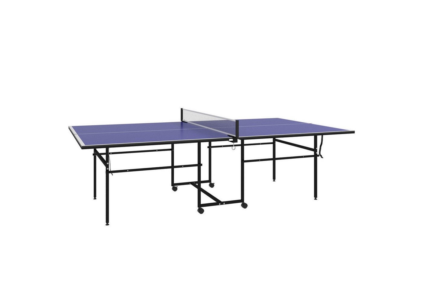 HOMECALL Tischtennisplatte Tischtennisplatte klappbar Tischtennisspiel-Set,mit Rollen und Bremsen (multifunktionale Tischtennisplatte für Indoor & Outdoor, inkl. Netz, 2 Schläger und 3 Bälle, Stahl, Blau), Klappbar mit Rollen , multifunktionale Tischtennisplatte Bild 2