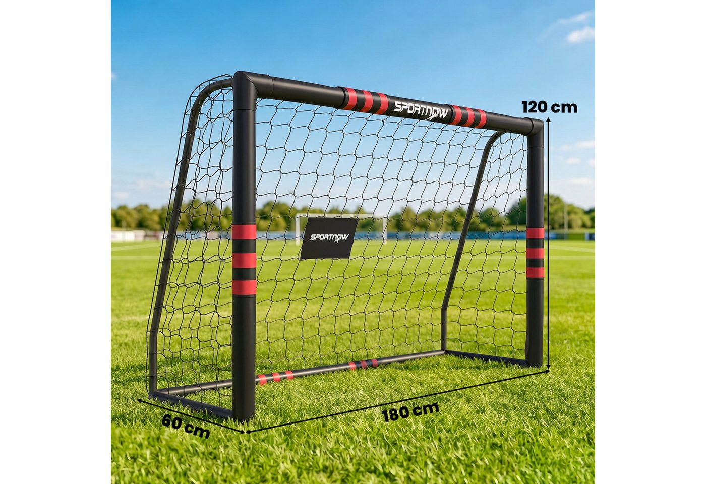 SPORTNOW Fußballtor mit Tornetz Polsterung, Erdhaken (Set, 1 St., Outdoor Tor), mit Anti-Rost Beschichtung Einfacher Aufbau Bild 3