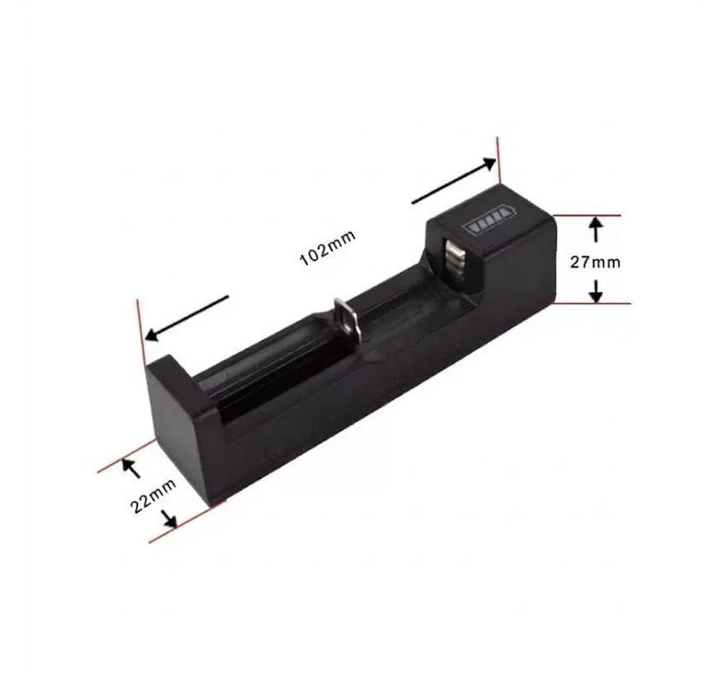 GarveeMore USB-Ladegerät 3,7V Li-Ion – für 18650/21700/26650 Rundzellen-Lader (1-tlg., Einzellader mit 1000mA, Schutz & LED – kompakt für unterwegs) Bild 3