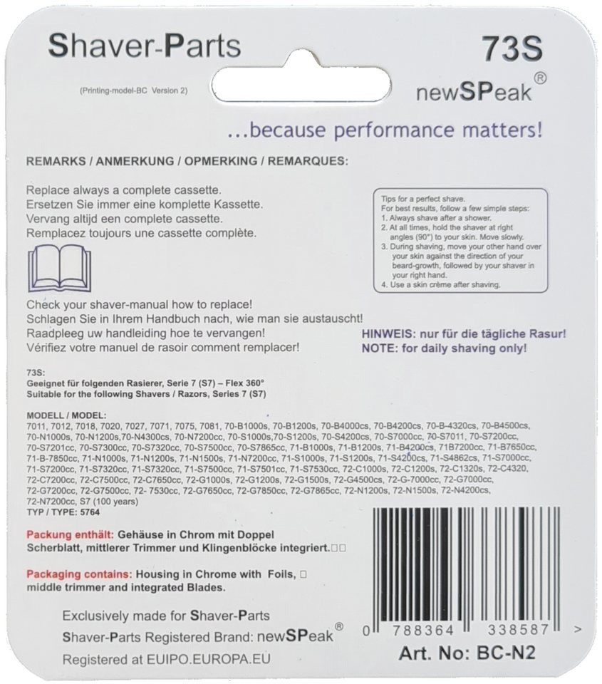 Scanpart Ersatzscherköpfe 73S Ersatzscherkopf, Kompatibler, Ersatzscherkopf für Braun Serie 7 Bild 2