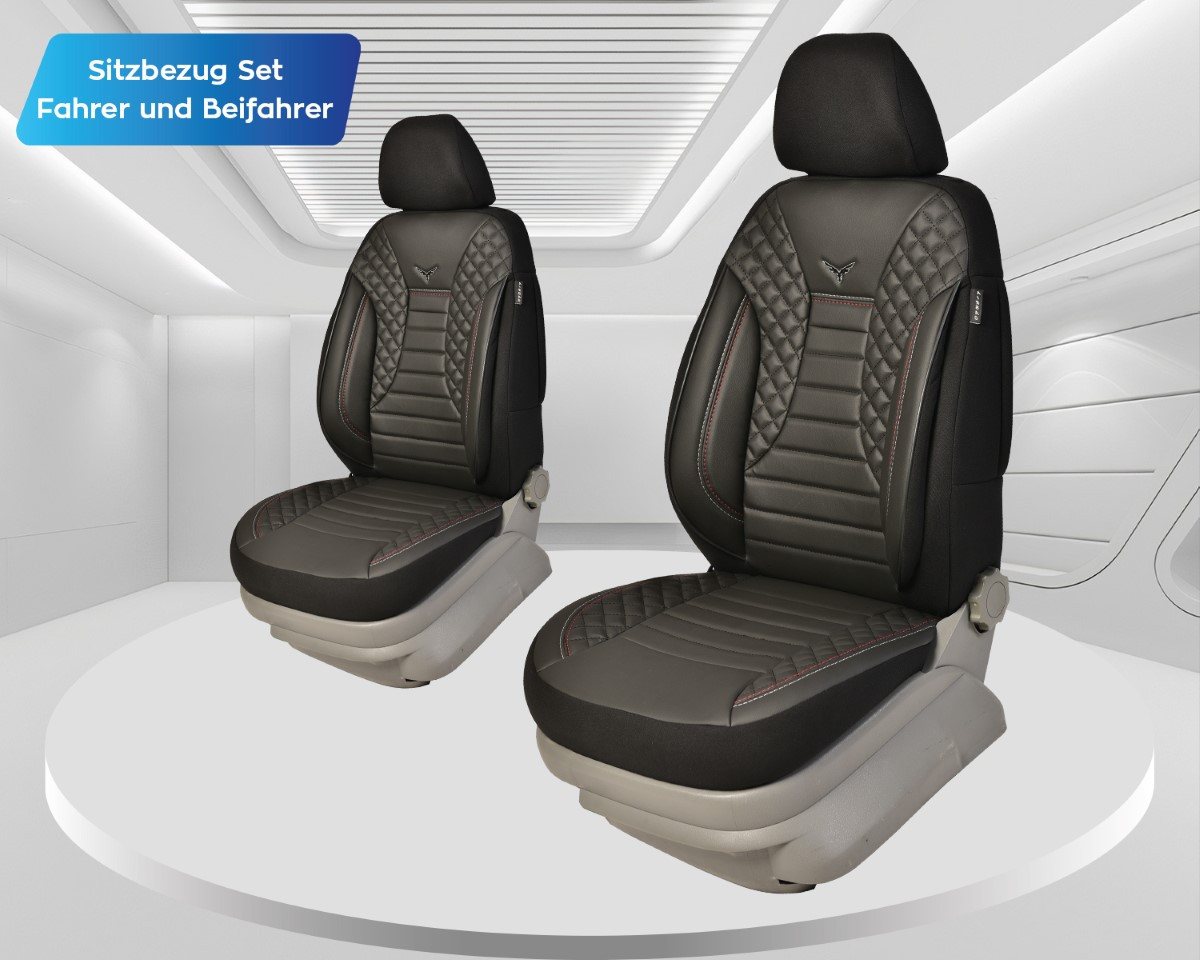 BREMER SITZBEZÜGE Autositzbezug für VW T-Roc Bj ab 2017 (PS804), Set, 2-tlg., Schonbezüge Sitzbezüge Fahrer und Beifahrer, in Schwarz Bild 2