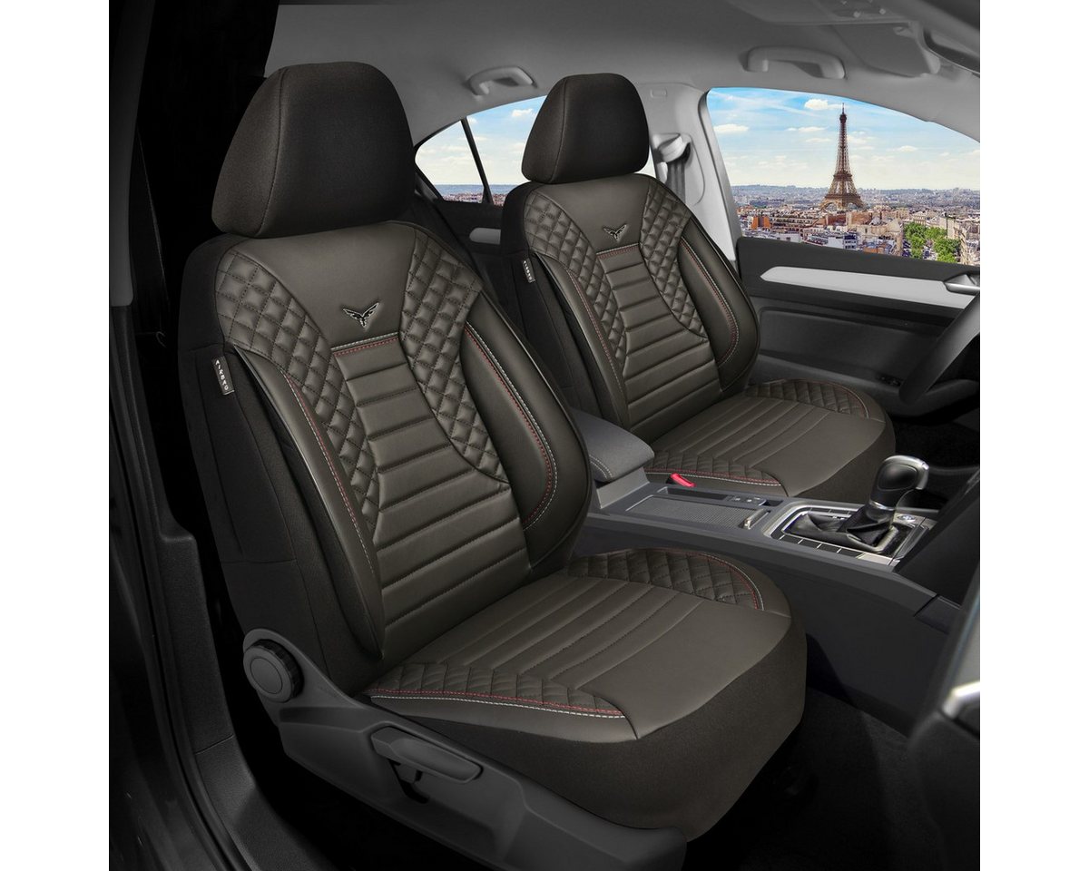 BREMER SITZBEZÜGE Autositzbezug für VW T-Roc Bj ab 2017 (PS804), Set, 2-tlg., Schonbezüge Sitzbezüge Fahrer und Beifahrer, in Schwarz Bild 4