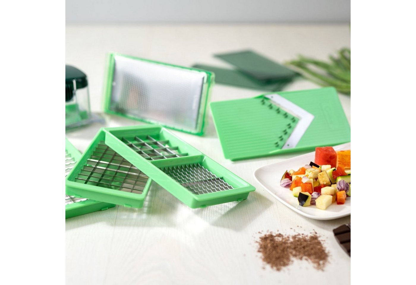 Genius Gemüseschneider Nicer Dicer Zubehör-Set 6-teilig, Messereinsätze mit dem Nicer Dicer Exclusive kompatibel