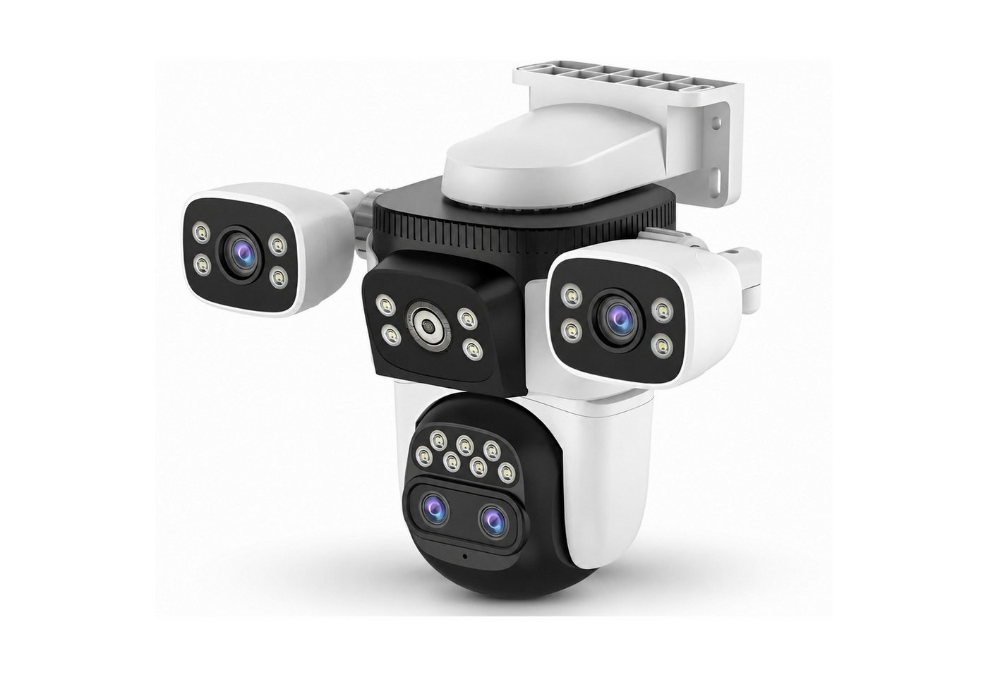 HS.SUPPLY IP-Überwachungskamera Sicherheitskamera 4 Objektive, Nachtsicht & Bewegungserkennung (Outdoor, Indoor, Komplett-Set, Spotlight-Kamera mit 4 individuellen Objektiven, Bewegungserkennung, remote Control, 10-fach Zoom) Bild 3