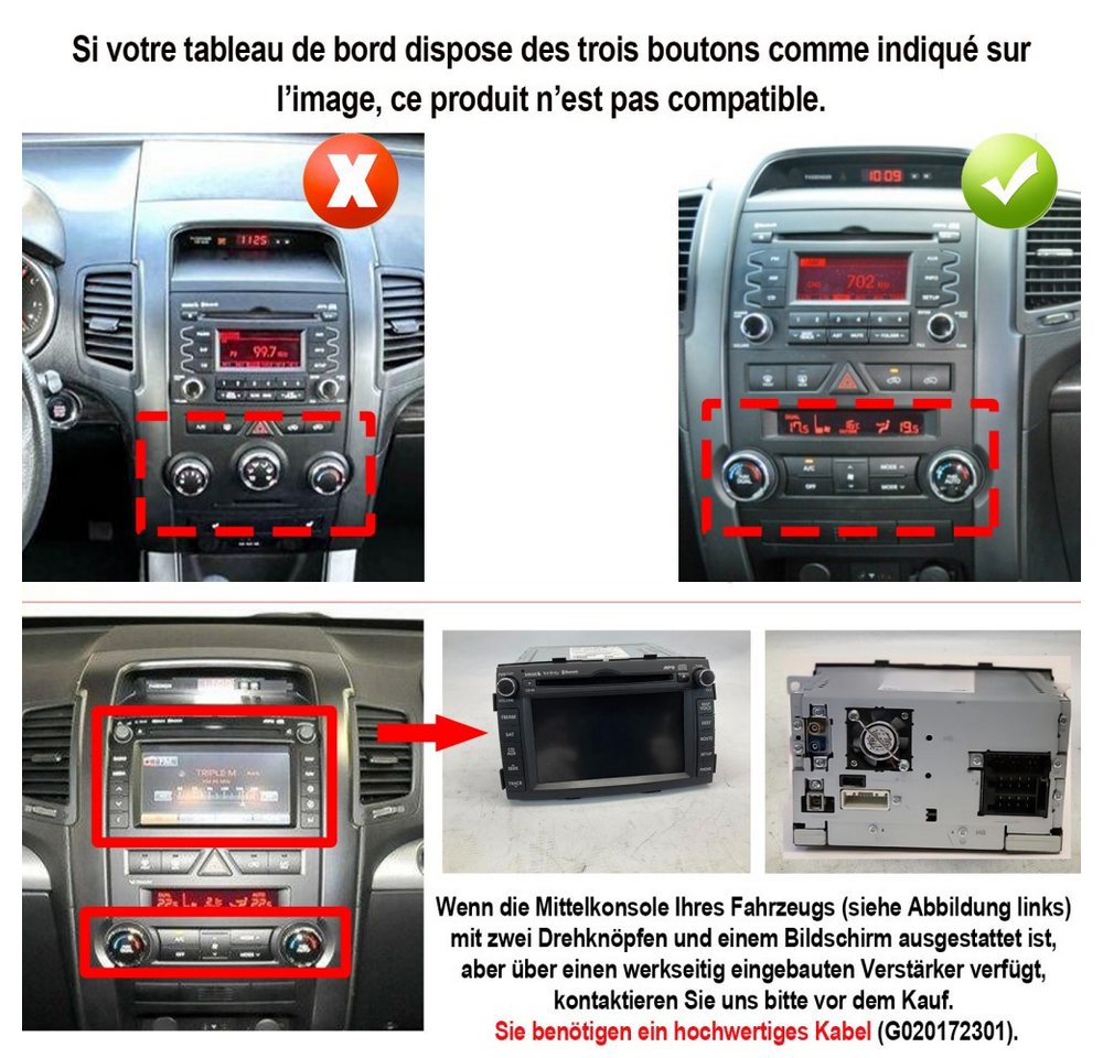 ESSGOO Für KIA Sorento II XM 2009-2013 Android 15 6+128G 4G LTE Autoradio (RDS, Digitalradio (DAB), FM, AM, Apple Carplay Android Auto 4G LTE DSP SWC) Bild 2