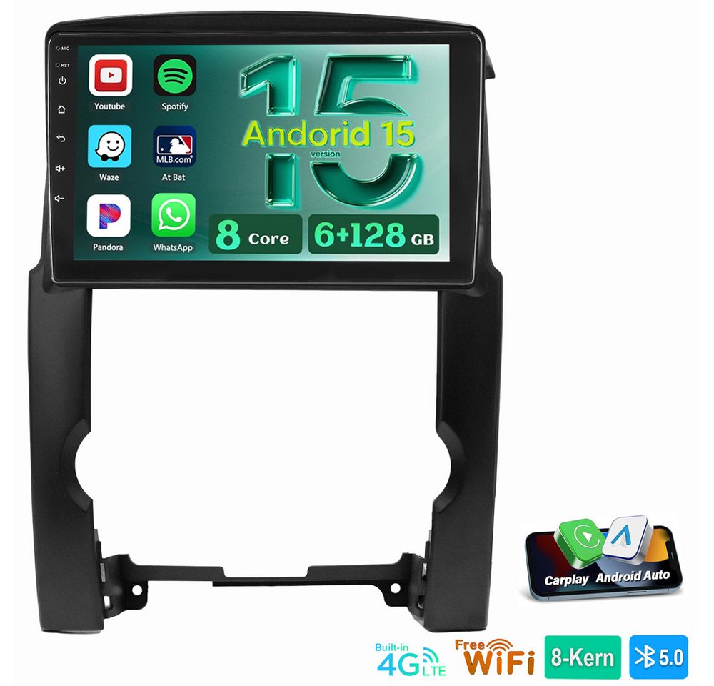 ESSGOO Für KIA Sorento II XM 2009-2013 Android 15 6+128G 4G LTE Autoradio (RDS, Digitalradio (DAB), FM, AM, Apple Carplay Android Auto 4G LTE DSP SWC) Bild 5