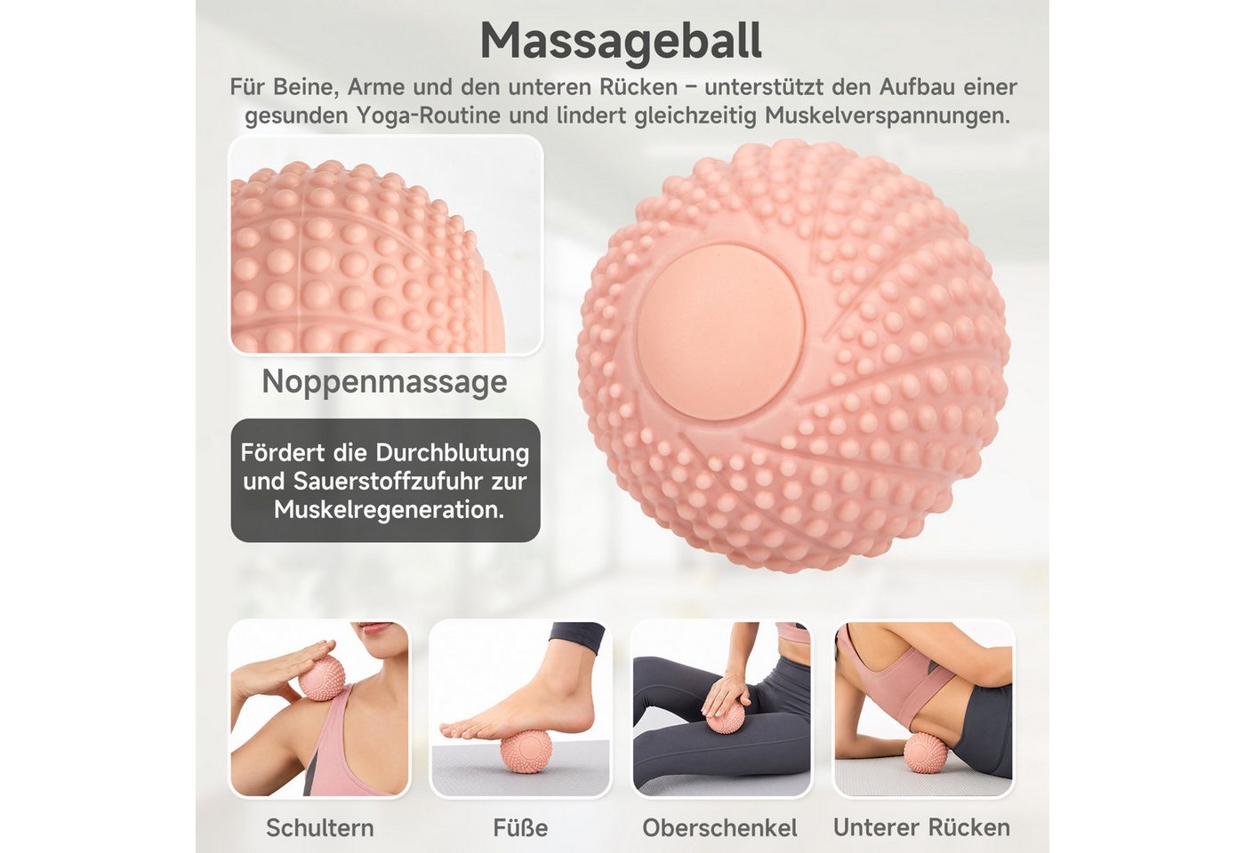 OSTWOLKE Massagerolle 3 in 1 Foam Roller Faszienrolle Sets mit Massageroller Stab, für Yoga Pilates Sport Bild 5