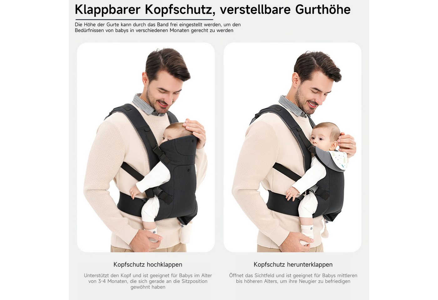 DUMOS Tragetuch Ergonomischer Baby Tragegurt, für Neugeborene & Kleinkinder