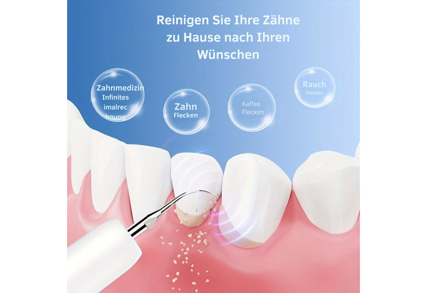 Vivitar Elektrische Zahnbürste Zahnbelag- und Zahnsteinentferner, Zahnsteinentfernung, Aufsteckbürsten: 3 St., wasserdicht nach IPX6, für Erwachsene und Kinder geeignet, kabelloses Zahnpflegegerät für den Hausgebrauch Bild 2