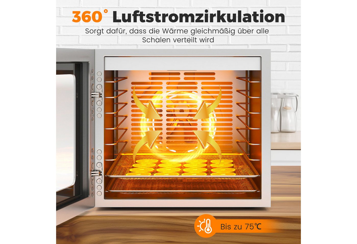 COSTWAY Dörrautomat 850 W, 8 Etagen, Dörrgerät mit 48H Timer, 10 Programmen Bild 3