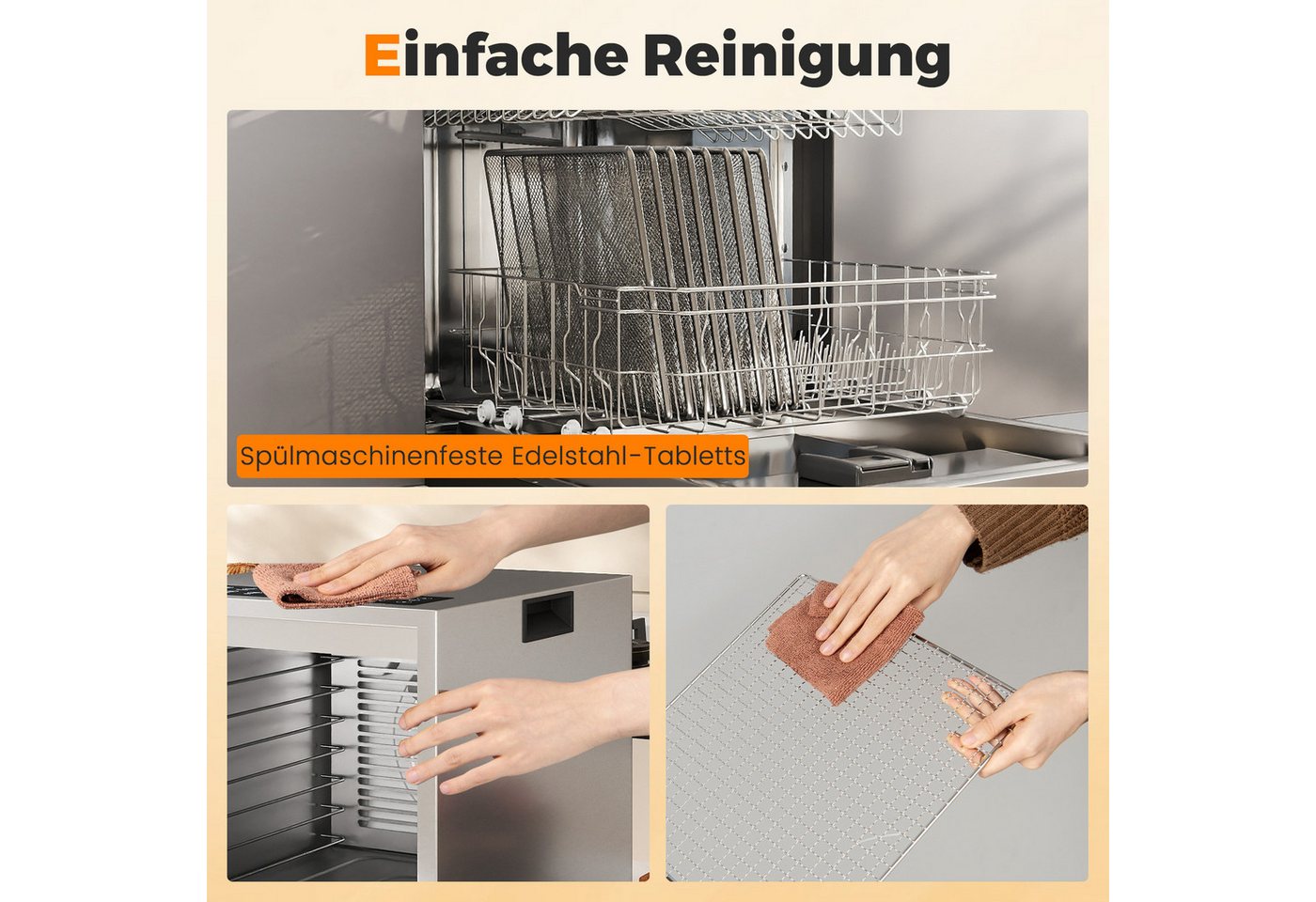 COSTWAY Dörrautomat 850 W, 8 Etagen, Dörrgerät mit 48H Timer, 10 Programmen Bild 5
