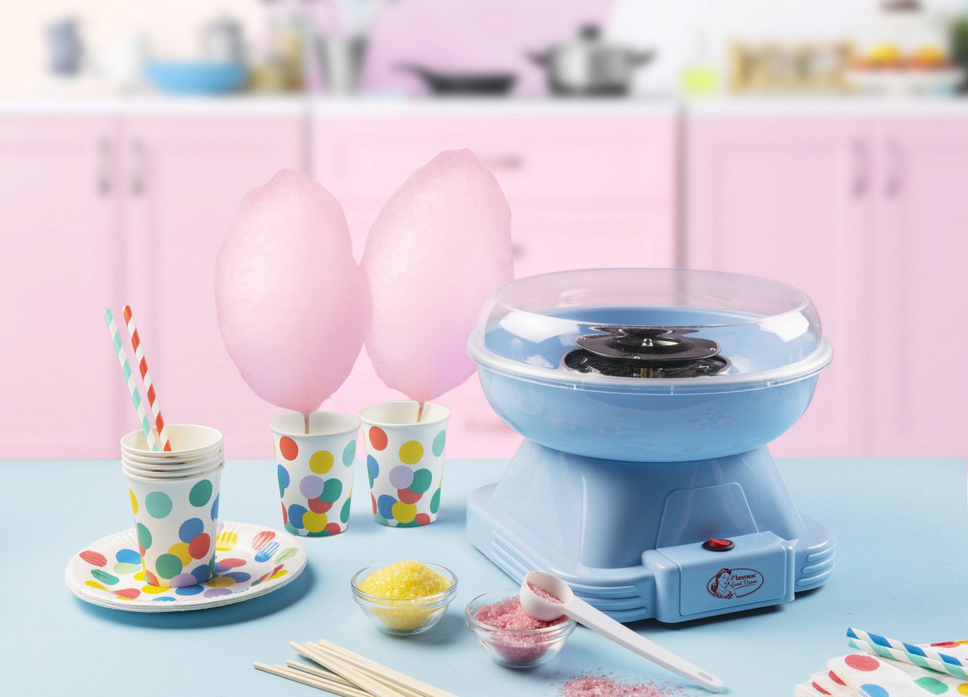 bestron Zuckerwattemaschine ACCM400, Jahrmarktfeeling für Zuhause, inkl. Zubehör Bild 5