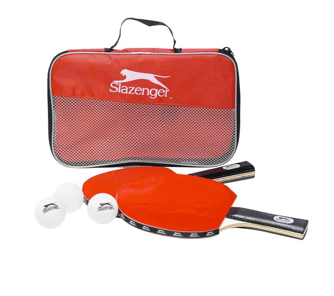 Slazenger Tischtennisschläger Tischtennis Set 6‑tlg Slazenger Schläger Bälle Tasche (Set, 6-tlg., Set), Komplettset, spielbereit