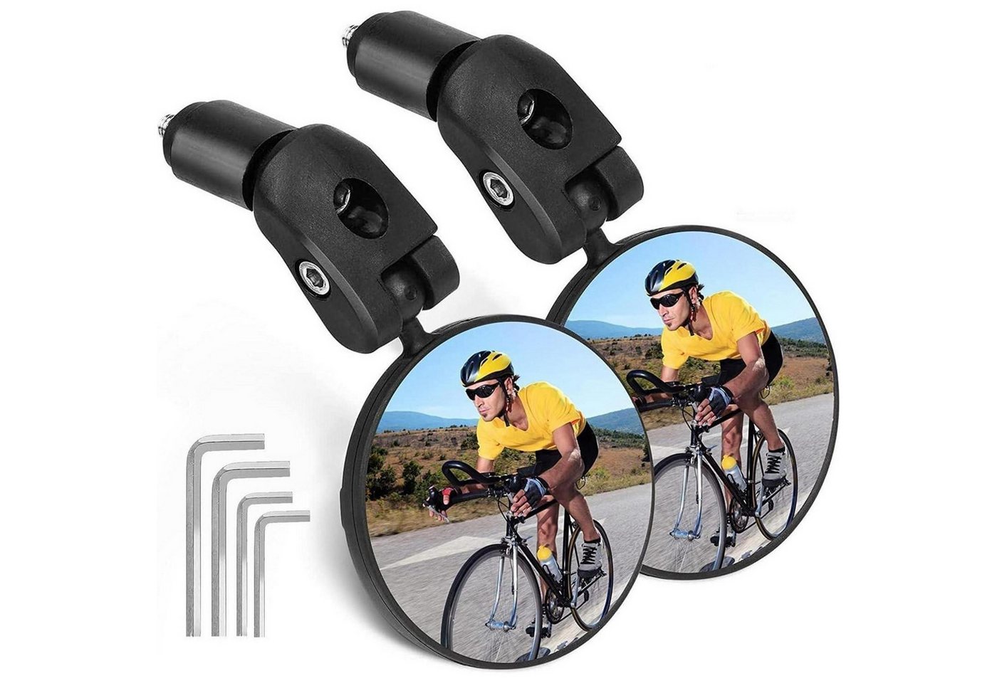LuxusKollektion Fahrradspiegel 2 Stück 360 Grad Fahrradspiegel für 17.4mm-22mm Lenker Robust und Bild 3