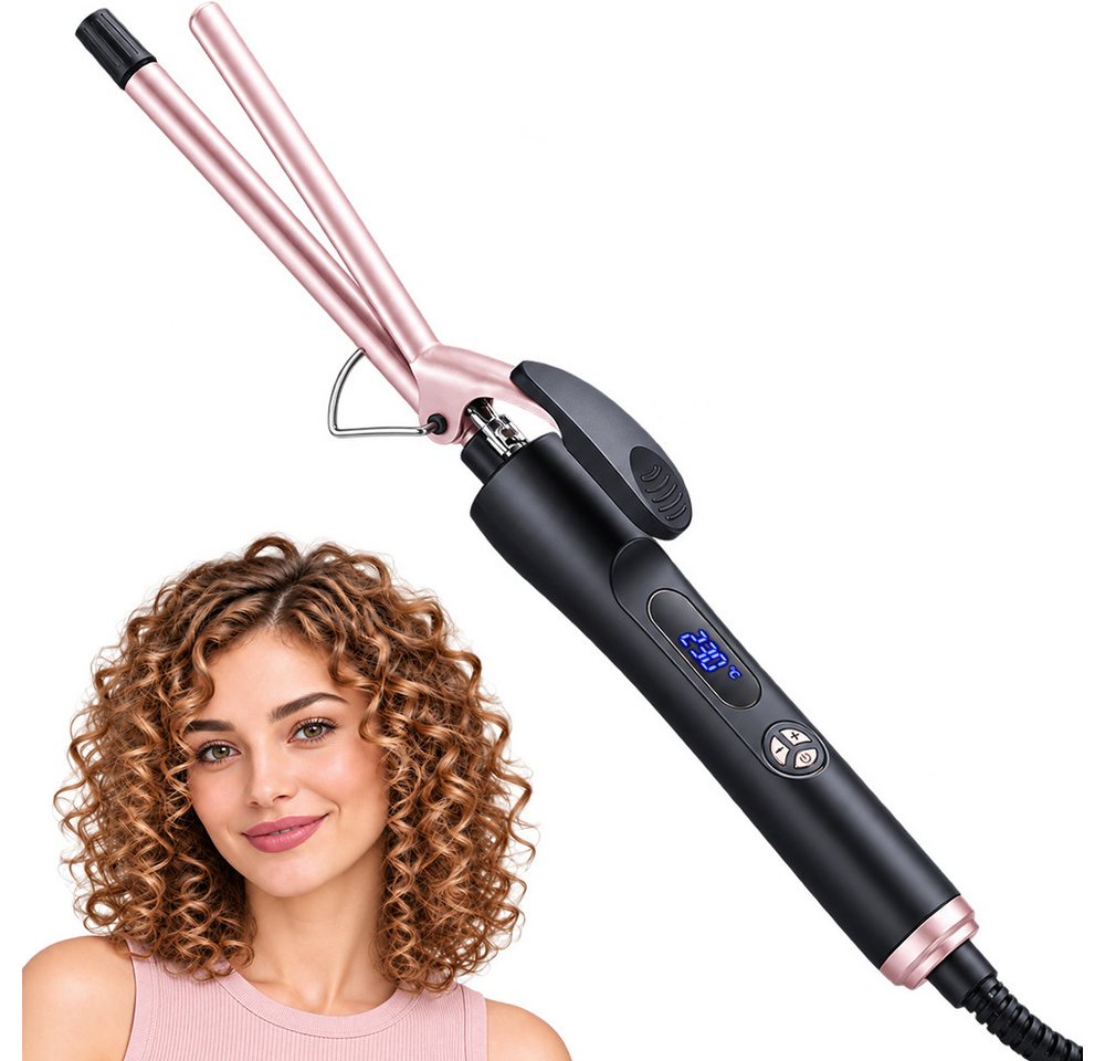 Futicare Lockenstab 9 mm mit Klammer für kleine Locken und Spiral-Locken, schlanker Keramik-Lockenstab für kurzes bis langes Haar, 100–230 °C, 6 Heizstufen, LED-Display Bild 3
