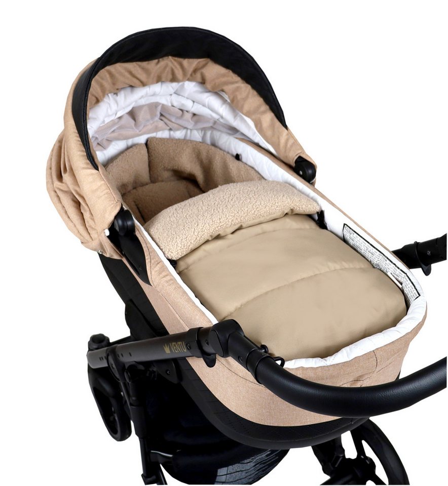 BabyLux Fußsack Bouclé Winter Fußsack 90cm Kinderwagen Buggy, Babyschale Schlafsack, BF1 Beige + Boucle Beige