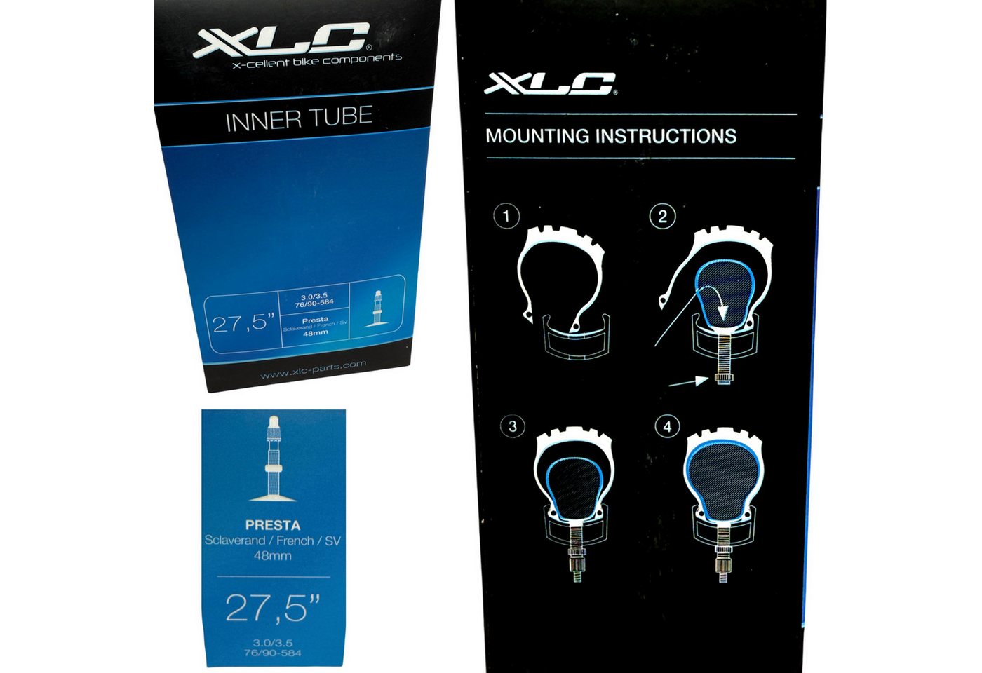 XLC Fahrradschlauch MTB Fahrrad Ersatz Schlauch FR DH 27,5" Französisch Ventil 48mm