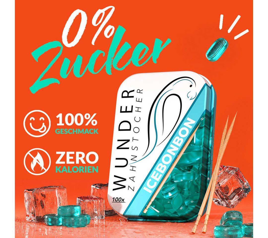 Wunder Zahnstocher Mundpflegecenter Wunder Zahnstocher mit Geschmack - Metalldose - Eisbonbon, frischer Atem - Alternative zu Kaugummi - Zuckerfrei & kalorienfrei Bild 4