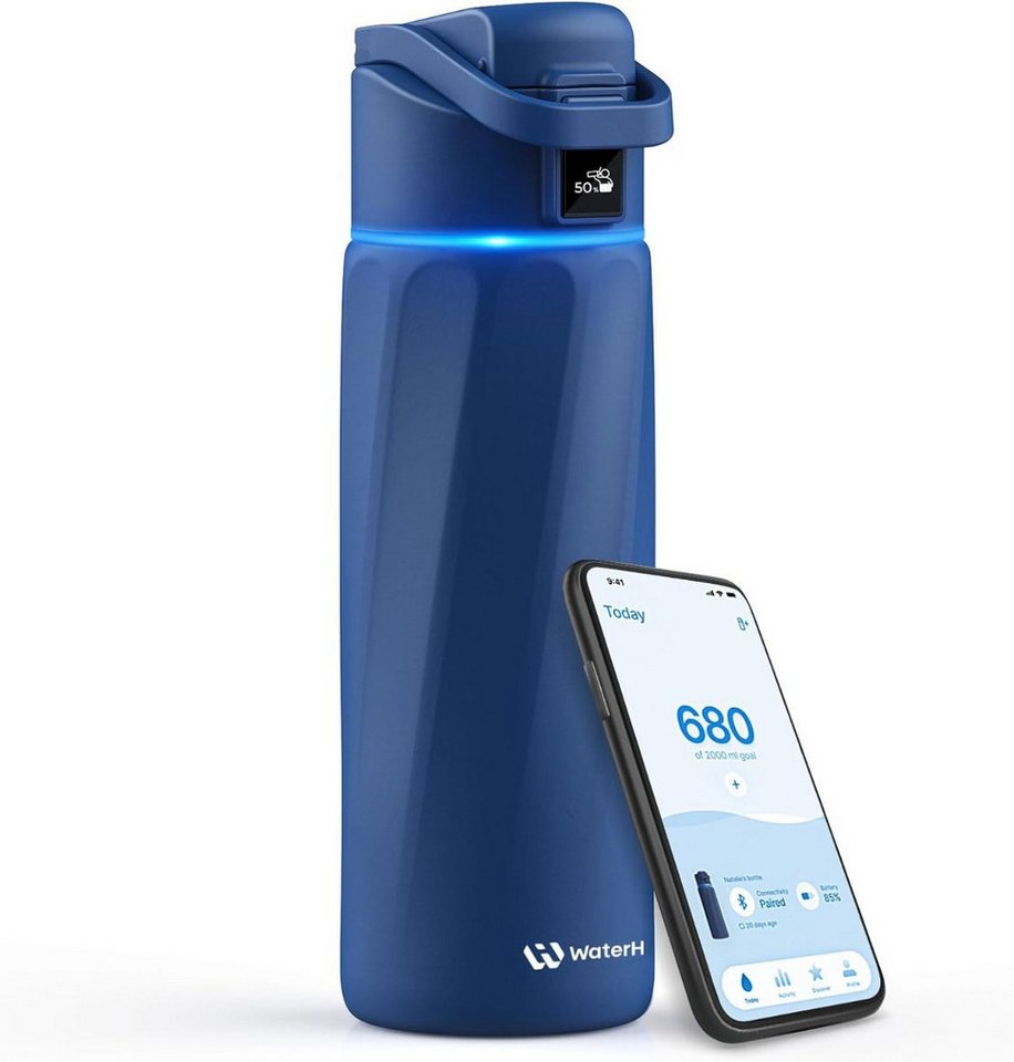 WaterH Trinkflasche Boost, LED-Touch-Display, 710 ml, Blau