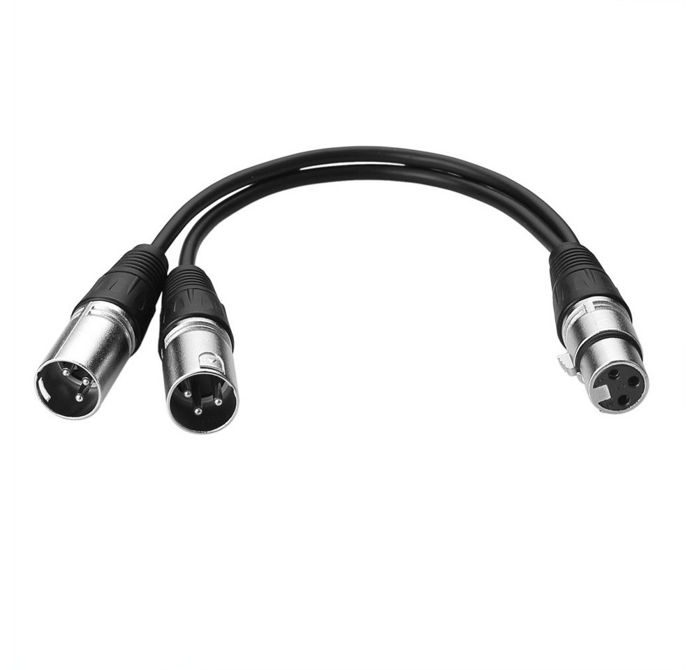 euroharry 30cm Microfoonstekker 3pin XLR naar Dual 2 XLR Mannelijke Y Splitter Audio- & Video-Kabel