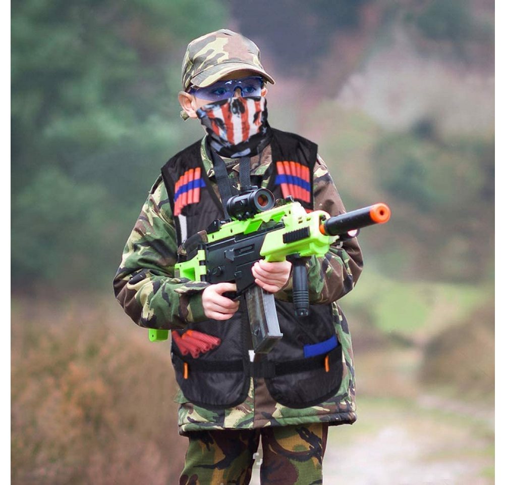 EXTSUD Protektorenjacke 2er Taktische Weste Jacke Set (Kids Tactical Vest für Nerf Zubehör Set mit 80 Darts Nachfüllpack, 2-tlg., Taktische Jacke Set für Nerf Guns N-Strike Elite), für Nerf Guns N-Strike Elite-Serie Bild 5