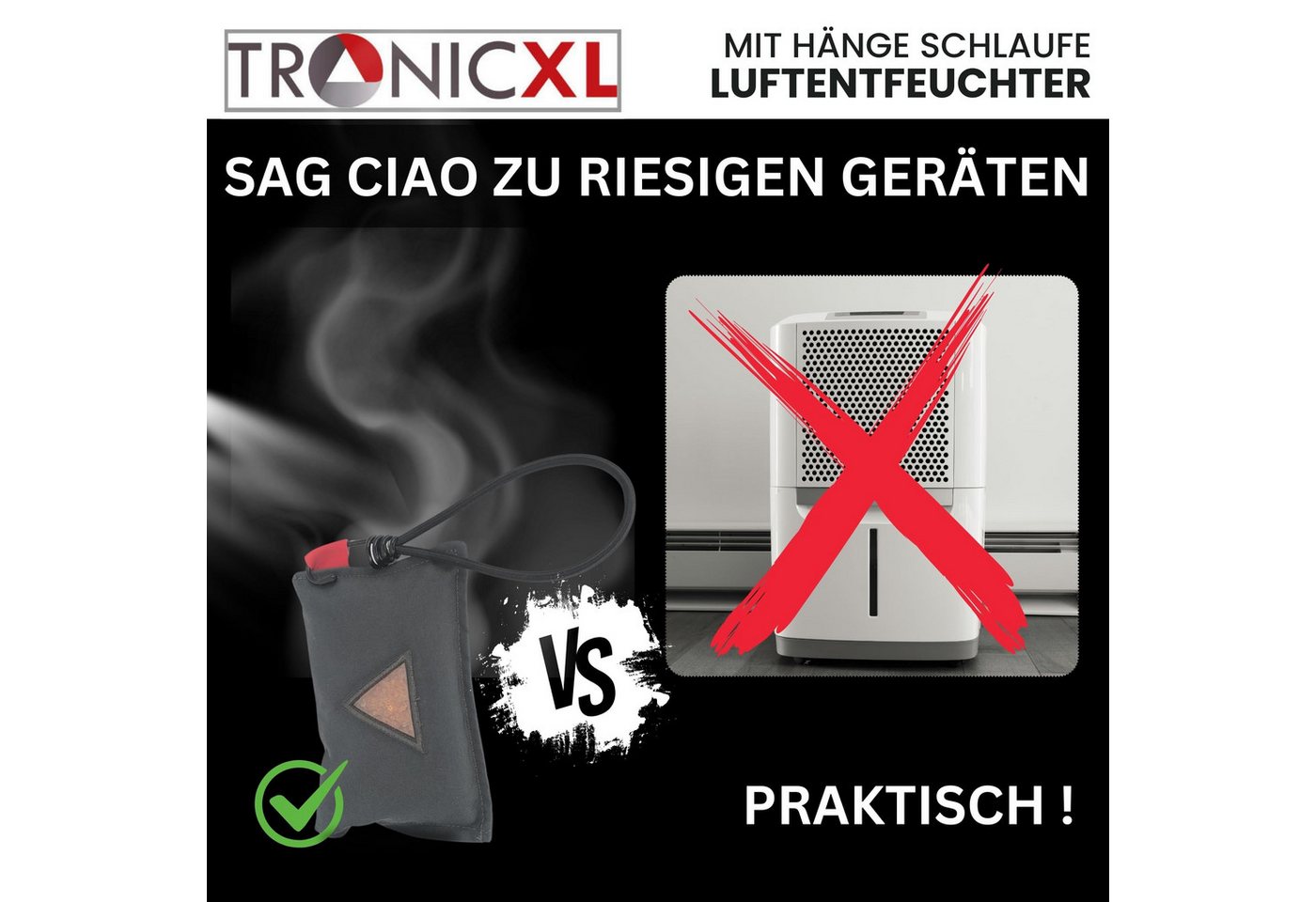 TronicXL Granulat-Luftentfeuchter Luftentfeuchter wiederverwendbar aufhängbar für Kleiderschrank Hänger, Camping Feuchtigkeitsabsorber Schrank Küche Granulat Bild 5